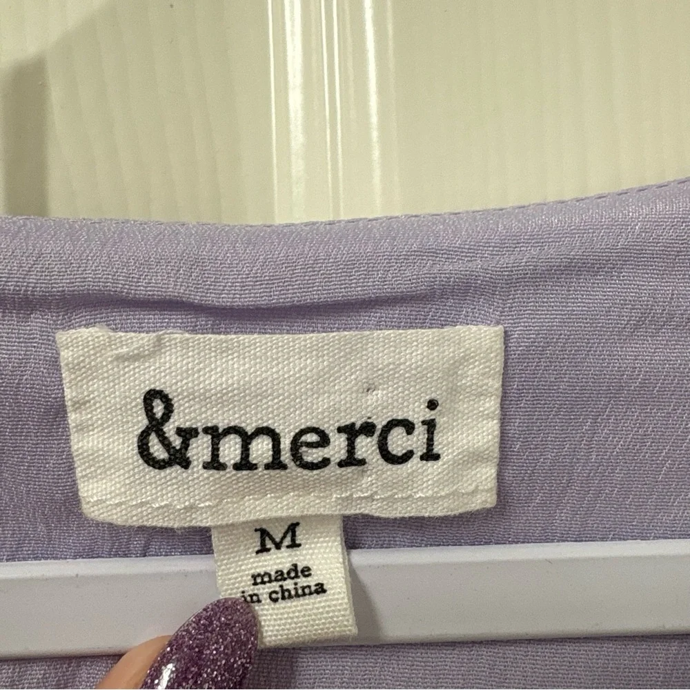 &merci Purple Lavender Puff Sleeve Dress - Picture 4 of 9